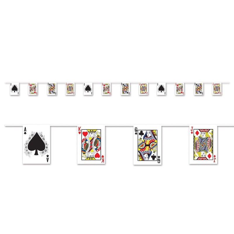 12 Pack Beistle Playing Card Pennant Party Banner