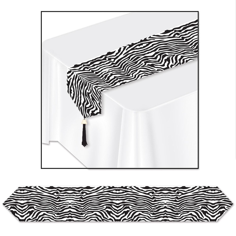 12 Pack Beistle Printed Zebra Print Party Table Runner