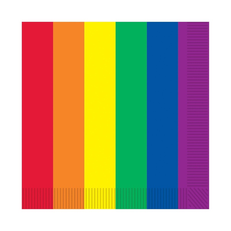12 Pack Beistle Rainbow Beverage Party Napkins