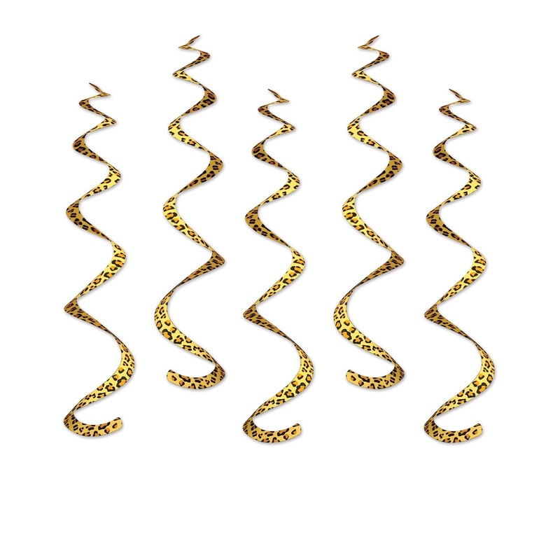 30 Piece Beistle Printed Leopard Print Party Whirls