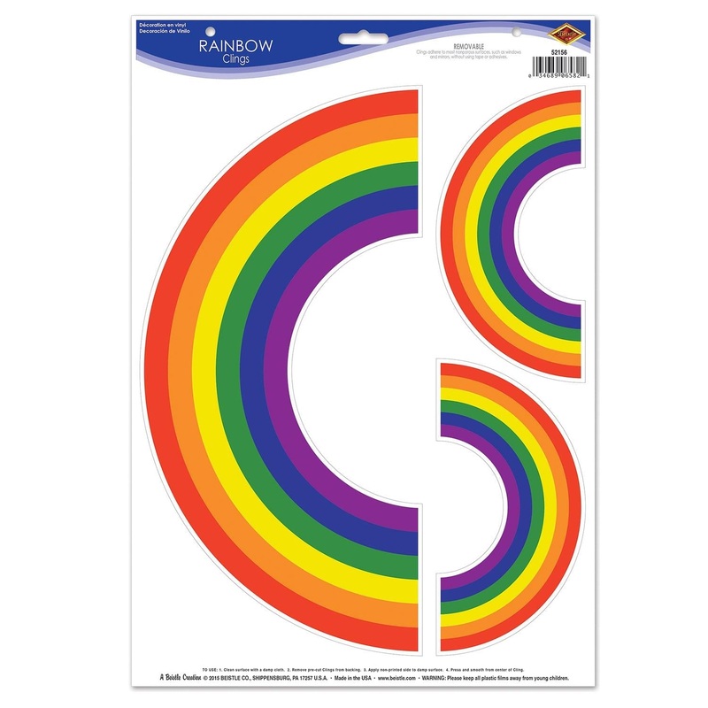 36 Piece Beistle Rainbow Party Clings