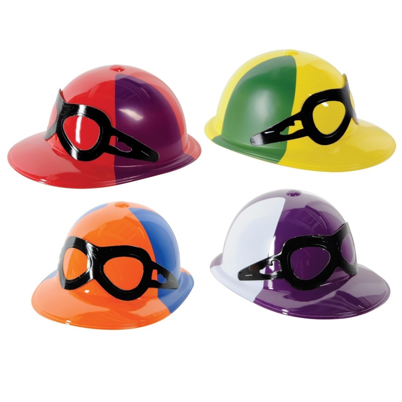 48 Pack Beistle Plastic Jockey Helmets asst colors