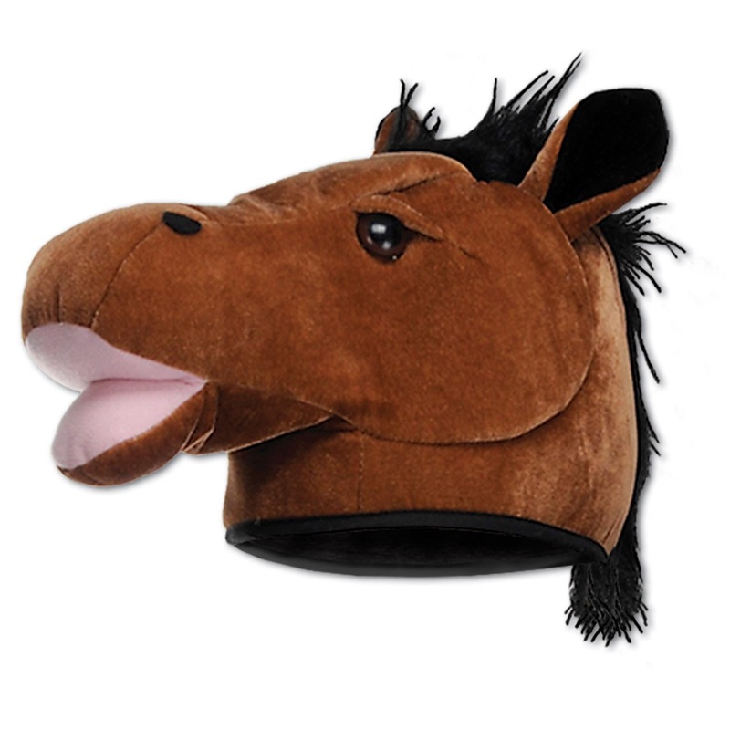 6 Pack Beistle Plush Horse Head Hat