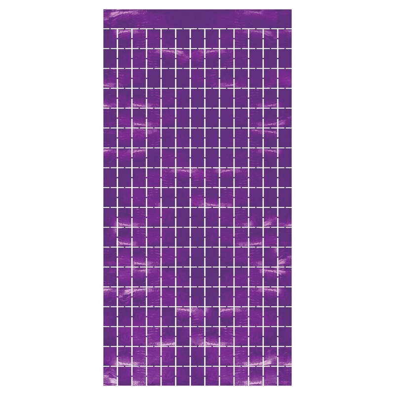 6 Pack Beistle Purple Metallic Party Square Curtain