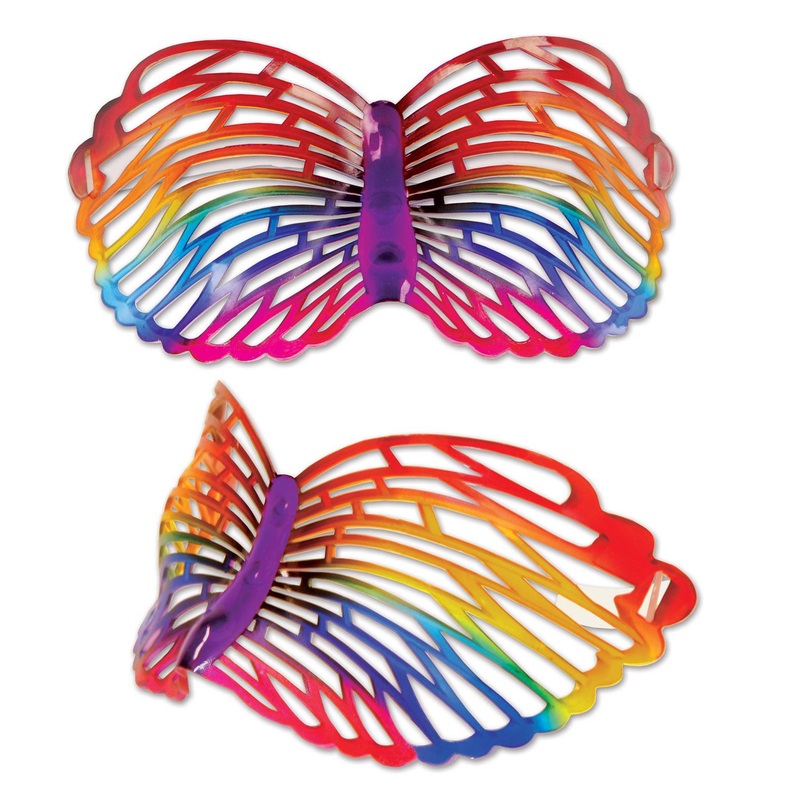 6 Pack Beistle Rainbow Butterfly Glasses