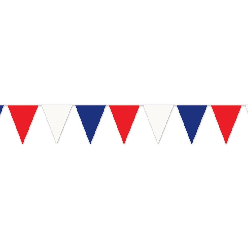 12 Pack Beistle 120 ft.- Red - White/Blue Party Pennant Banner
