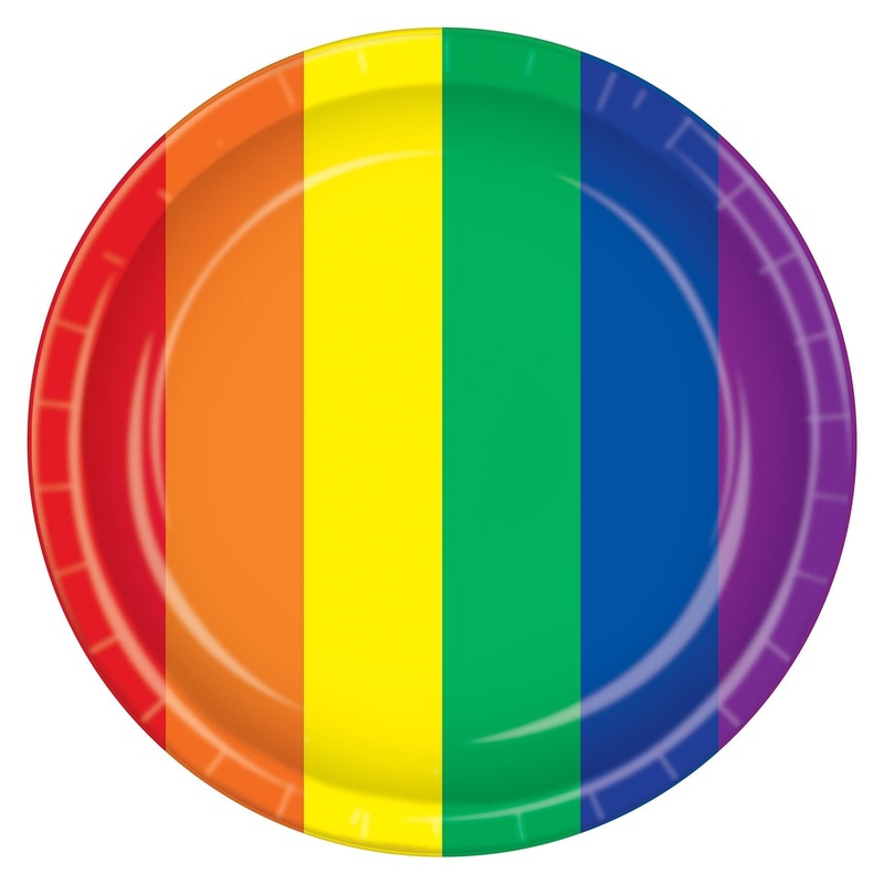 12 Pack Beistle Rainbow Paper Plates 9 inch, 8/Pkg, 96/Case (Party Pack)