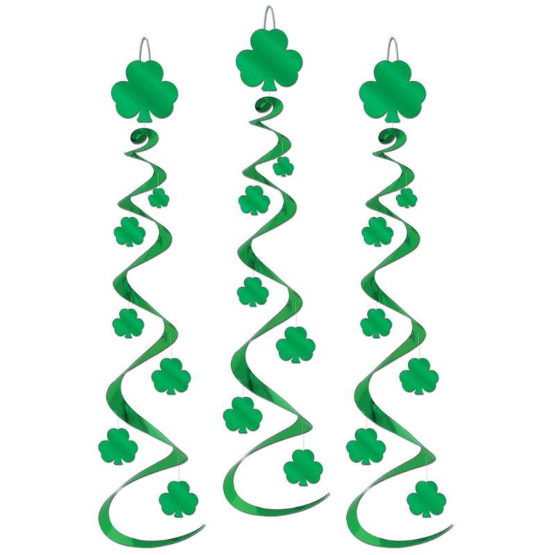 18 Piece Beistle St. Patrick's Day Shamrock Whirls