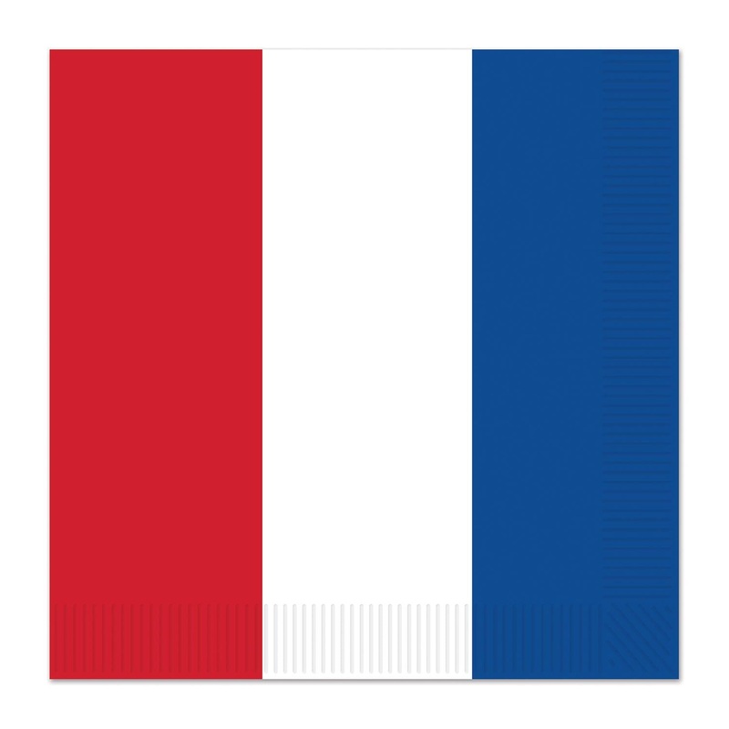 192 Pack Beistle Red - White/Blue Luncheon Napkins