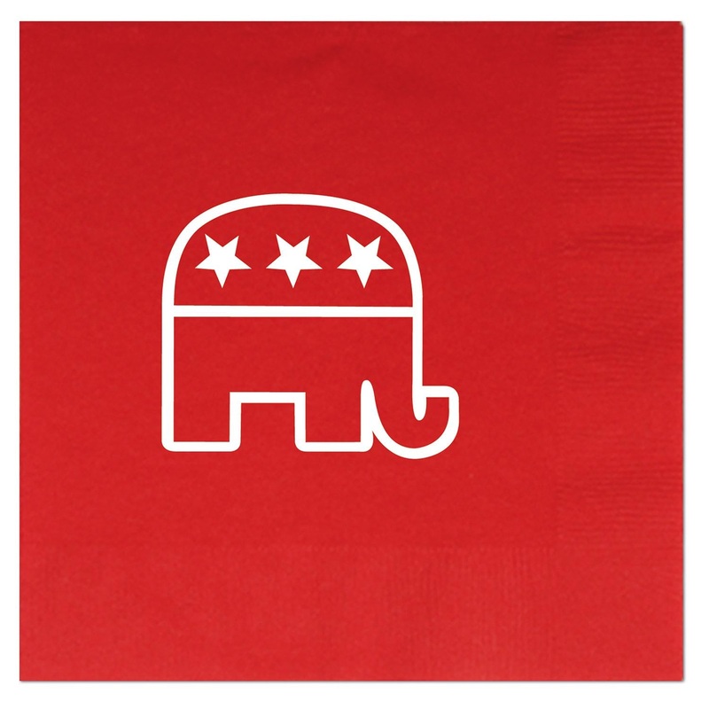 192 Pack Beistle Republican Party Luncheon Napkins 2-Ply red