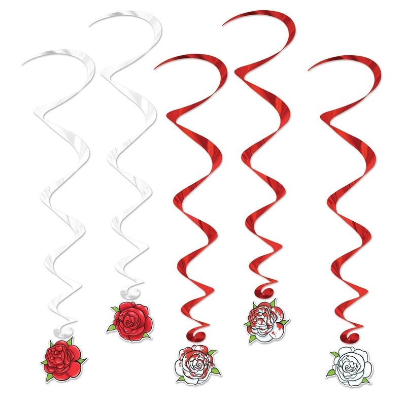 30 Piece Beistle Rose Party Whirls
