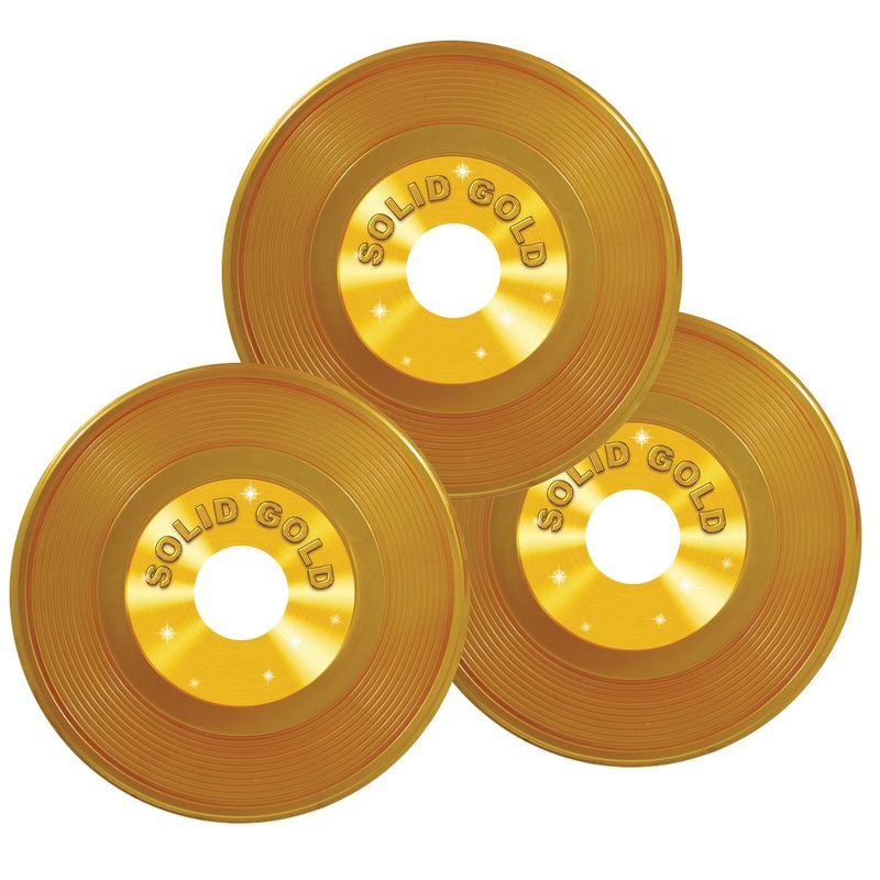 36 Piece Beistle Gold Plastic Records Party Decoration