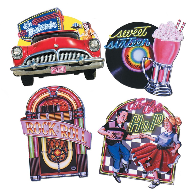 48 Pack Beistle Packaged Fabulous 50's Party Cutouts