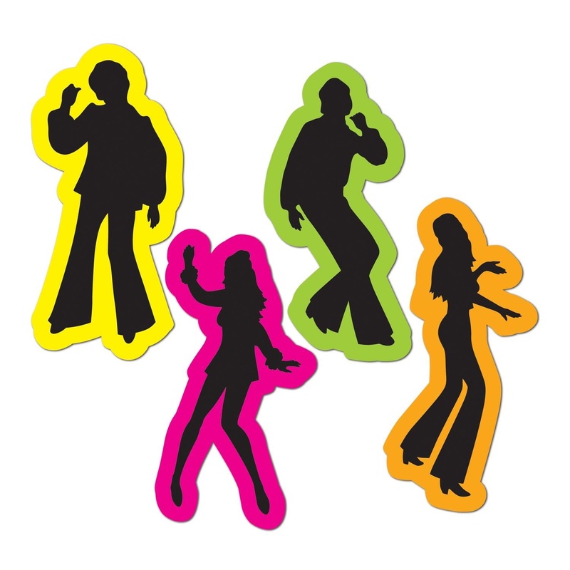 48 Piece Beistle Retro 70's Party Silhouettes