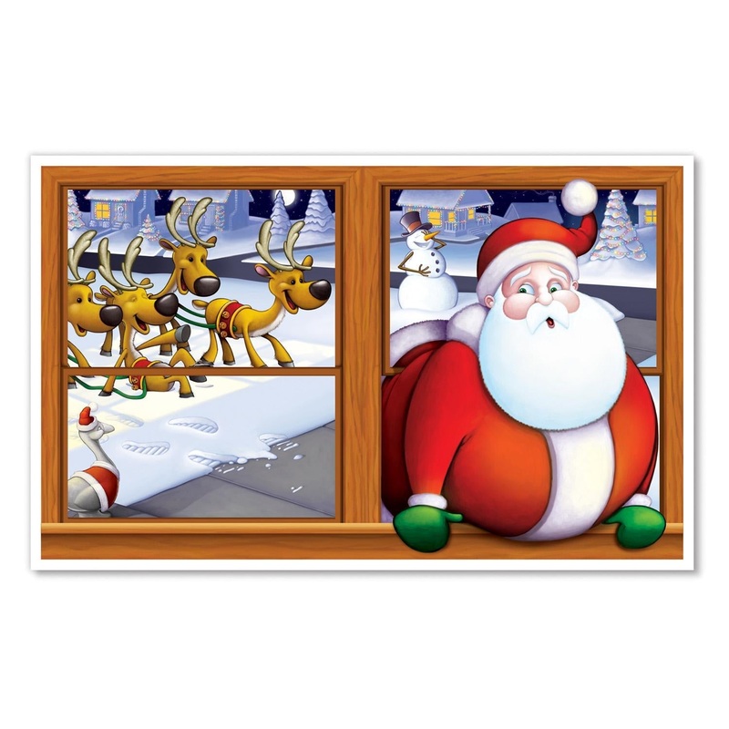 6 Pack Beistle Christmas Santa Insta-View Decoration