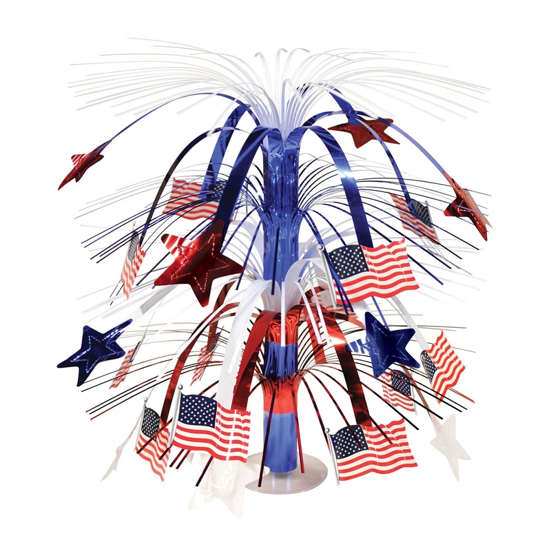 6 Pack Beistle Flag Cascade Party Centerpiece