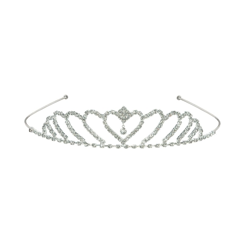 6 Pack Beistle Princess Heart Rhinestone Tiara