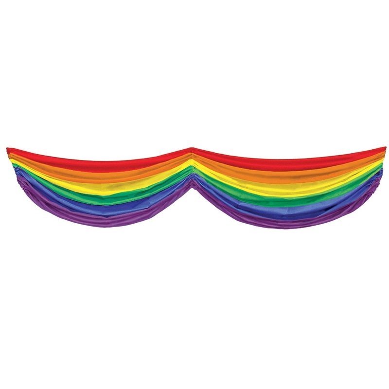 6 Pack Beistle Rainbow Fabric Party Bunting