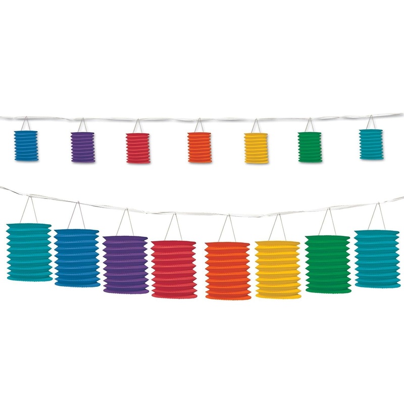 6 Pack Beistle Rainbow Party Lantern Garland