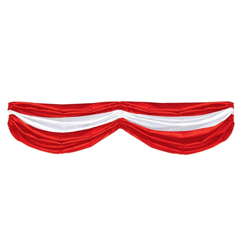 6 Pack Beistle Red/White Party Fabric Bunting