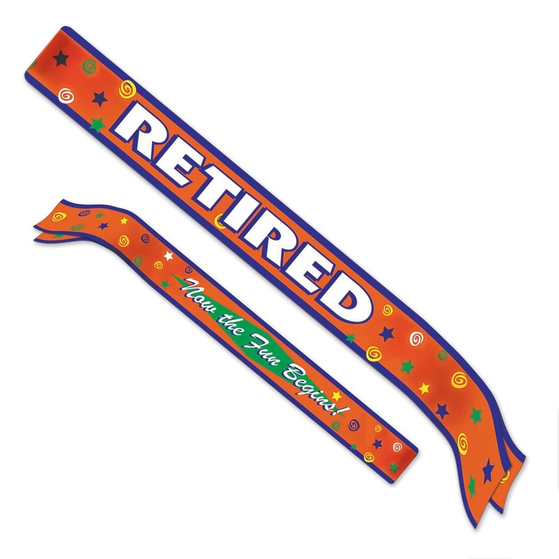 6 Pack Beistle Retired Now The Fun Begins! Satin Sash- Orange