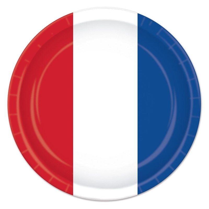 96 Pack Beistle Red, White/Blue Patriotic Paper Plates 9 inch