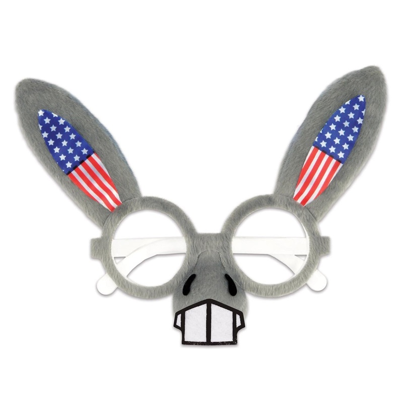 12 Pack Beistle Patriotic Donkey Glasses