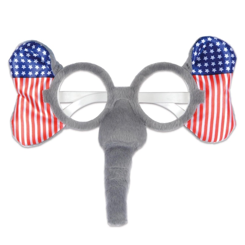 12 Pack Beistle Patriotic Elephant Glasses