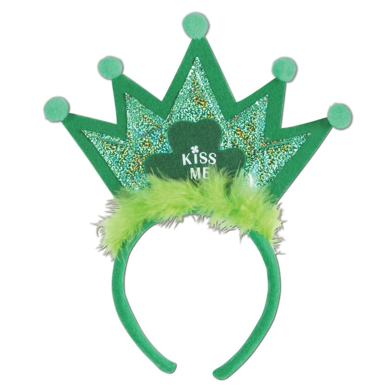 12 Pack Beistle St. Patrick's Day Shamrock Tiara Headband