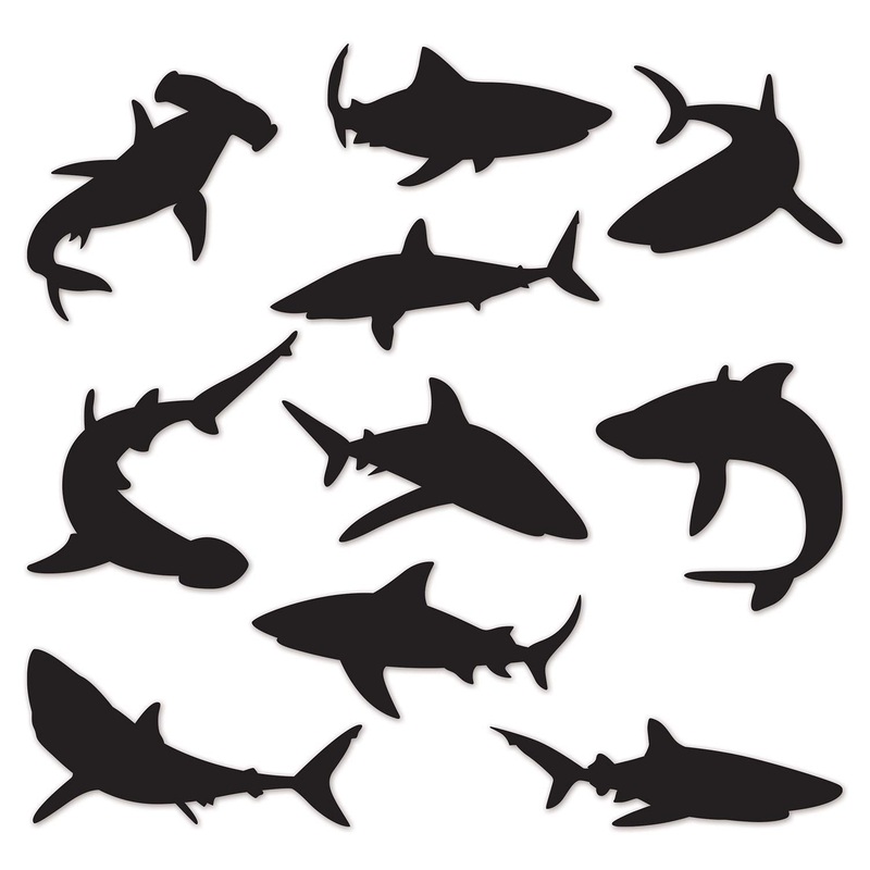 120 Pack Beistle Shark Party Silhouettes