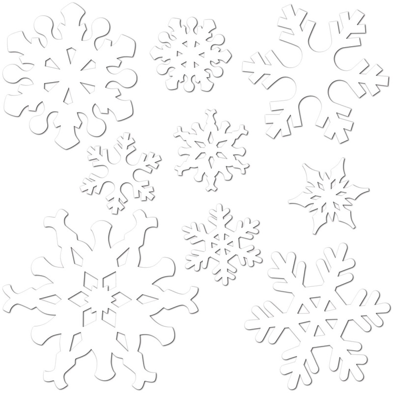 216 Piece Beistle Christmas Snowflake Cutouts- White
