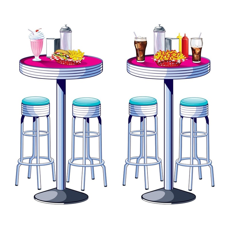 24 Pack Beistle Soda Shop Tables/Stools Party Props