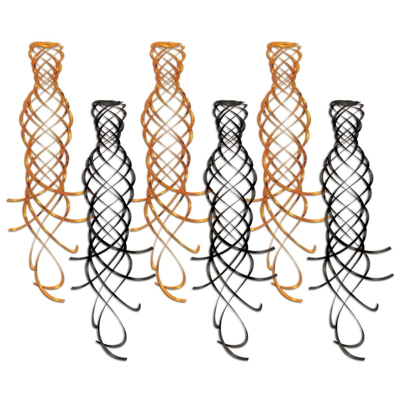 36 Piece Beistle Shimmering Party Whirls Asst orange/black
