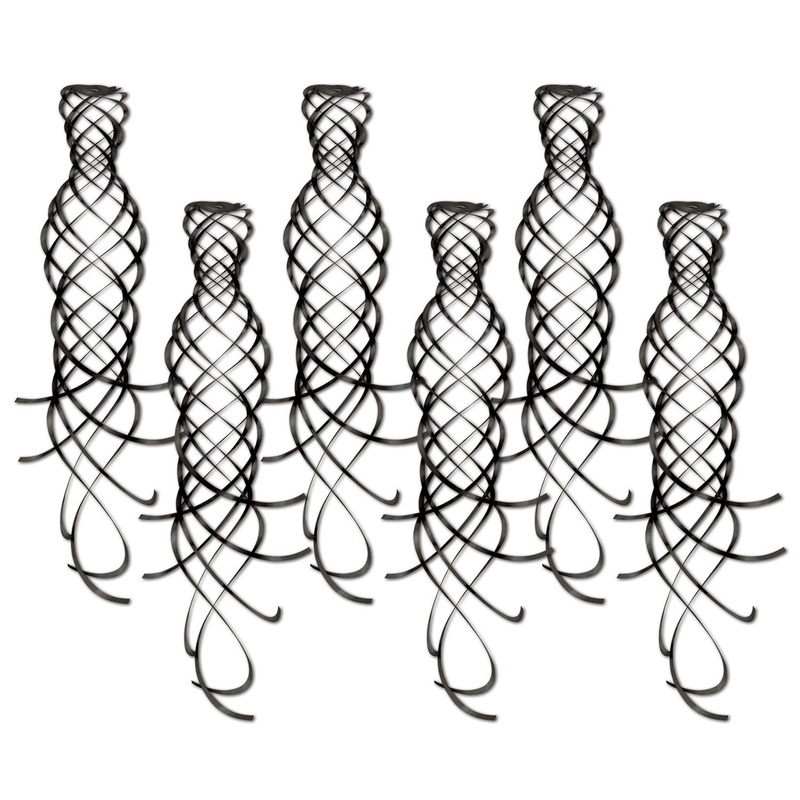 36 Piece Beistle Shimmering Party Whirls black