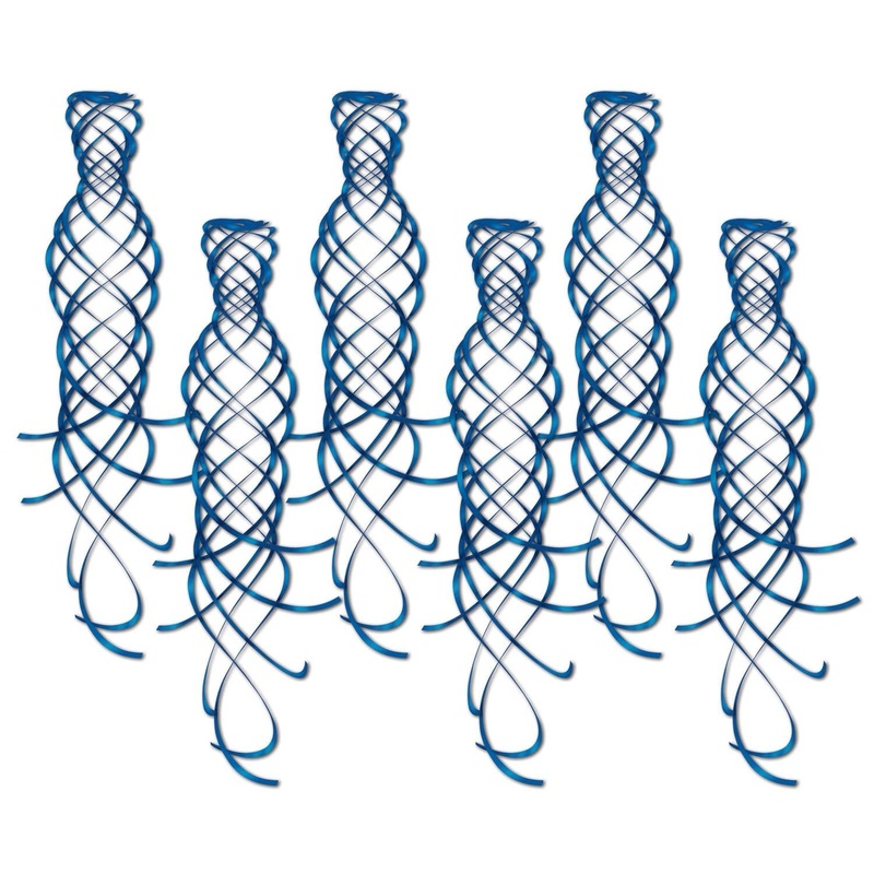 36 Piece Beistle Shimmering Party Whirls blue