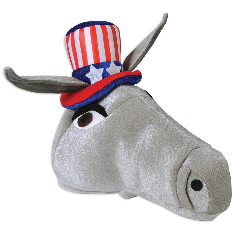 6 Pack Beistle Plush Patriotic Donkey Hat