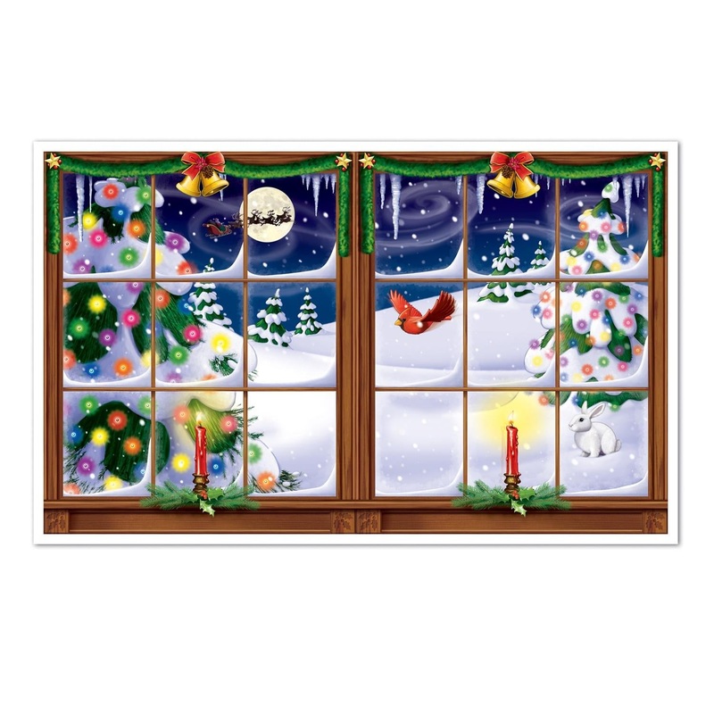 6 Pack Beistle Snowy Christmas Insta-View Decoration