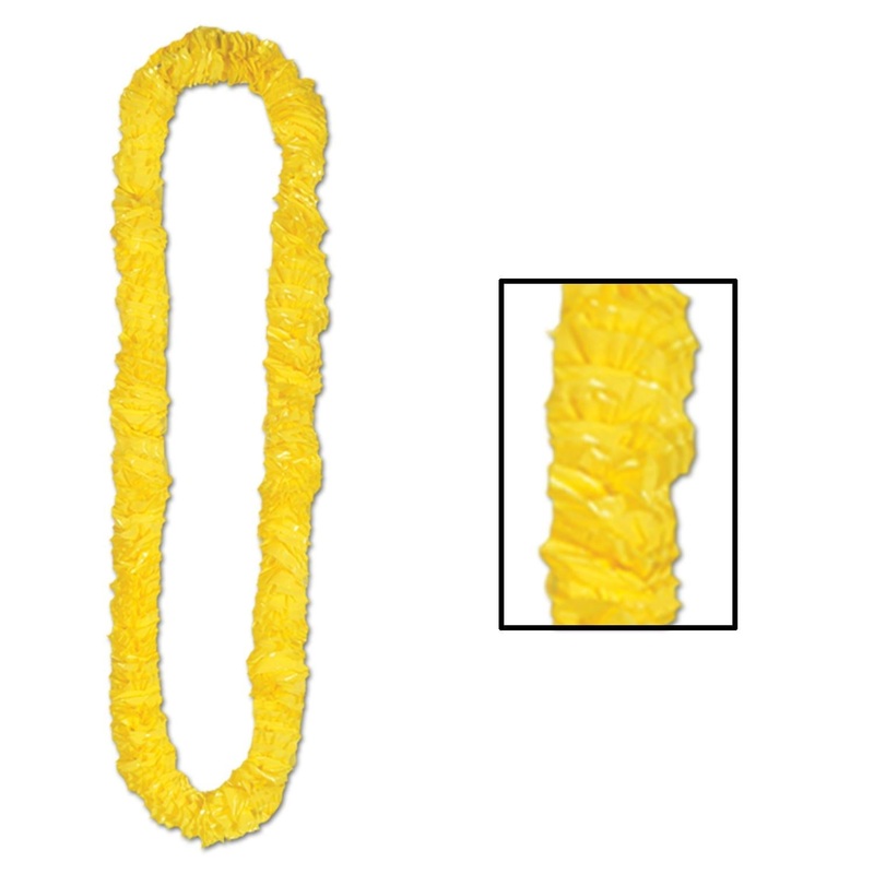72 Pack Beistle Luau Party Yellow Soft-Twist Poly Leis