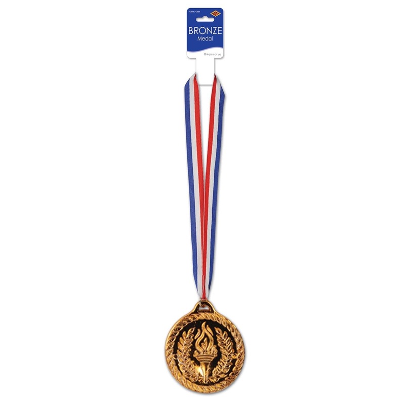 12 Pack Beistle Bronze Medal with Ribbon (4 Inch Medal)
