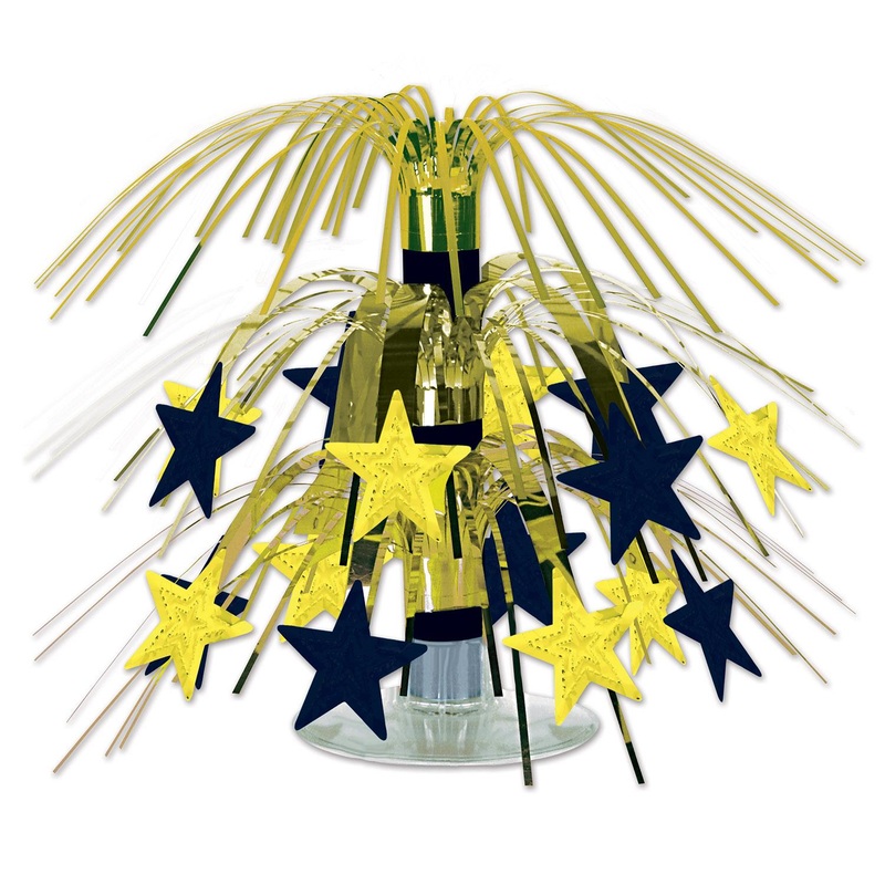 12 Pack Beistle New Year's Eve Star Mini Cascade Centerpiece - black/gold