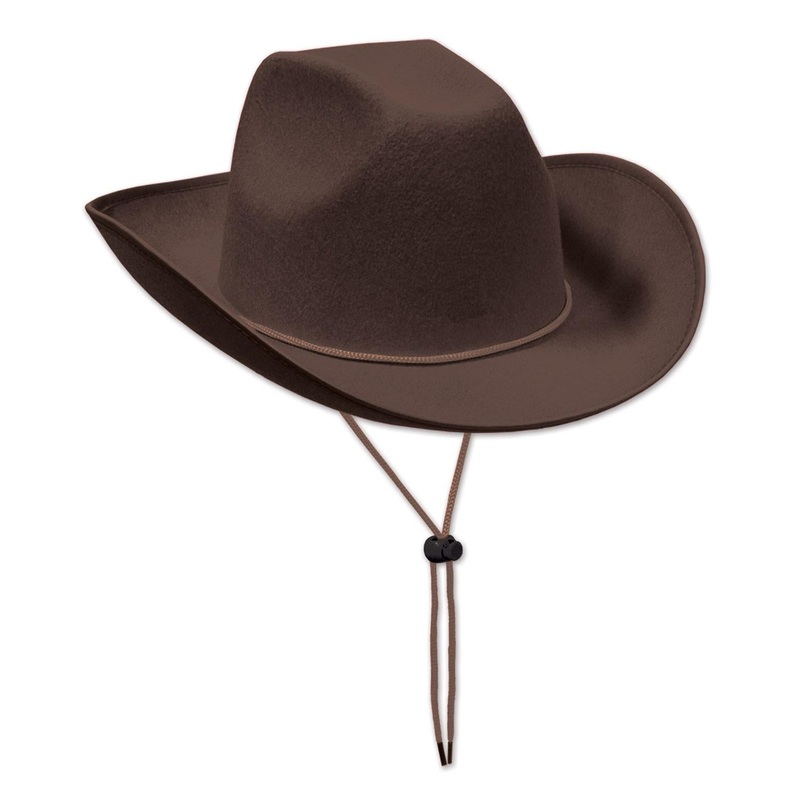 6 Pack Beistle Brown Felt Cowboy Hat