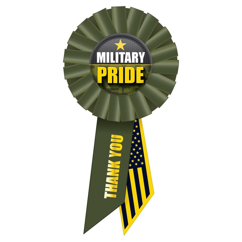 6 Pack Beistle Military Pride Rosette- Army- 6.5 Inch