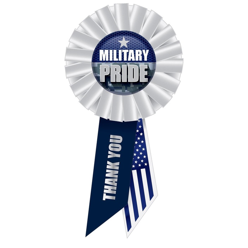 6 Pack Beistle Military Pride Rosette- Navy- 6.5 inch