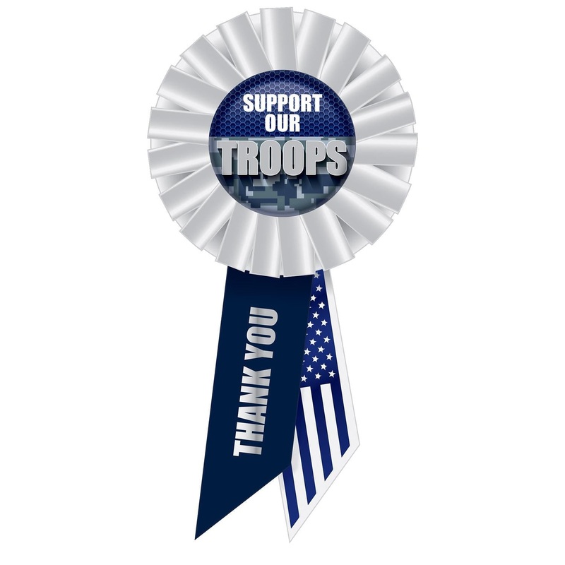6 Pack Beistle Support Our Troops Rosette- Navy