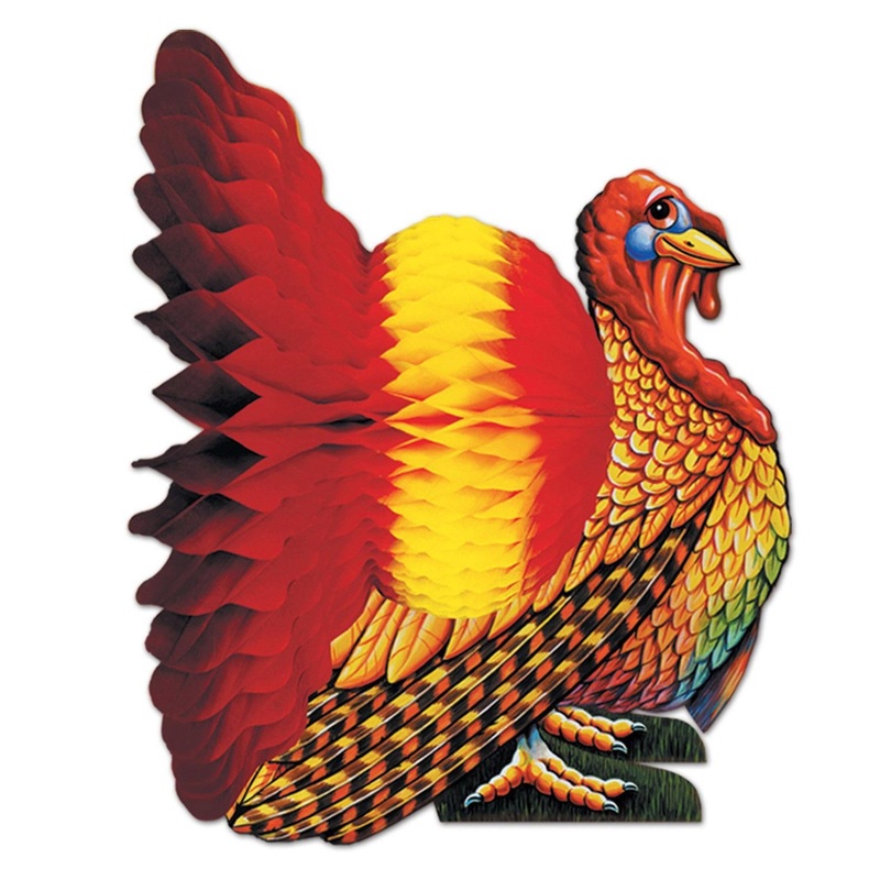12 Pack Beistle 12 Inch- Thanksgiving Tissue Turkey Centerpiece