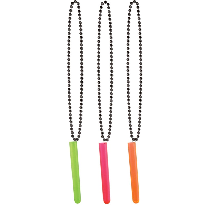 12 Pack Beistle New Year's Eve Bead Necklaces with NeonTest Tube Shot