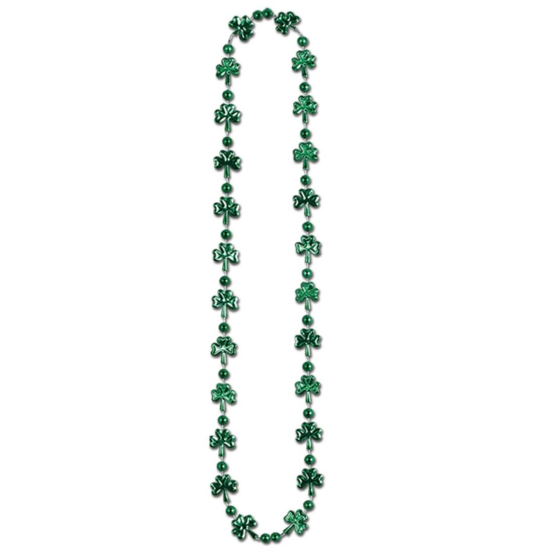 12 Pack Beistle St. Patrick's Day Shamrock Bead Necklaces