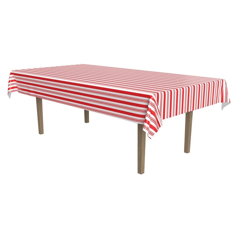 12 Pack Beistle Striped Party Tablecover - plastic