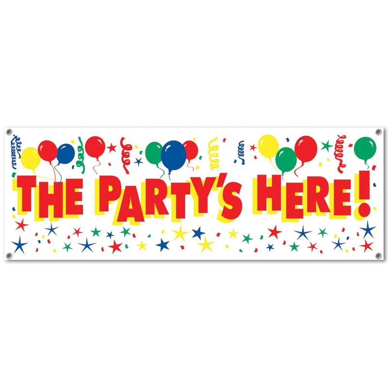 12 Pack Beistle The Party's Here! Party Sign Banner