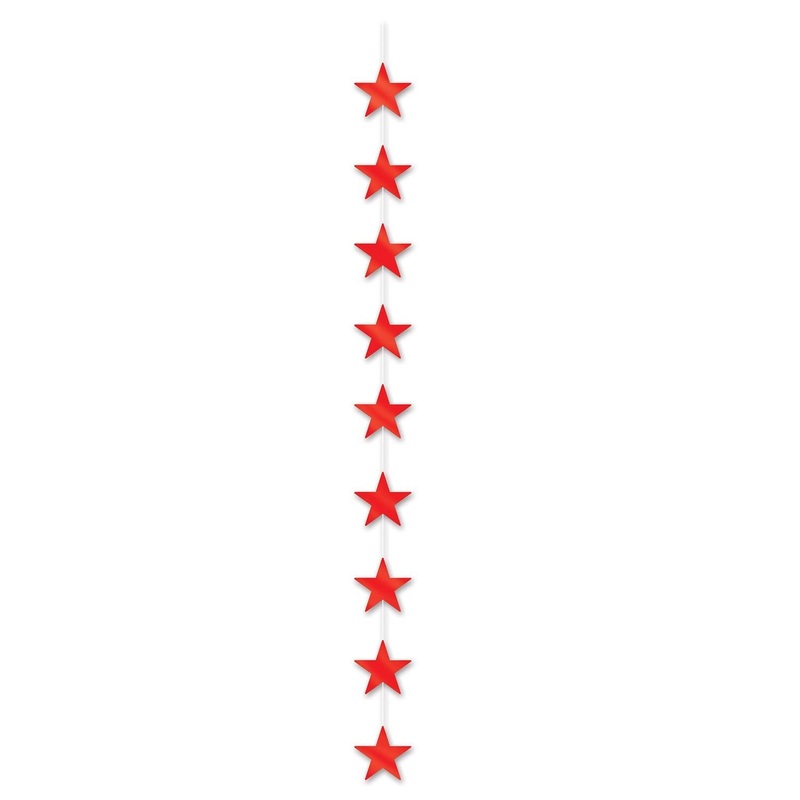 12 Piece Beistle Star Party Stringer - red